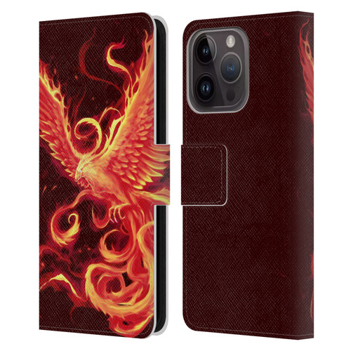 Christos Karapanos Phoenix 3 Resurgence 2 Leather Book Wallet Case Cover For Apple iPhone 15 Pro