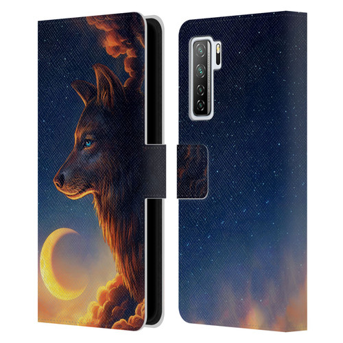 Jonas "JoJoesArt" Jödicke Wildlife 2 Golden Moon Leather Book Wallet Case Cover For Huawei Nova 7 SE/P40 Lite 5G