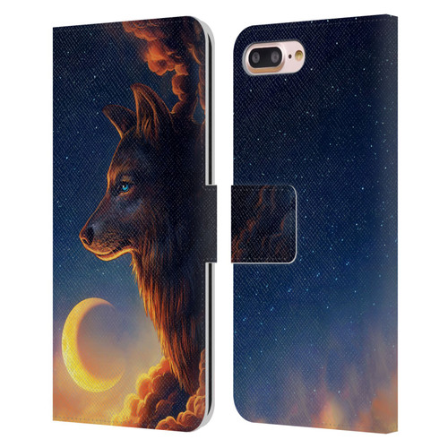Jonas "JoJoesArt" Jödicke Wildlife 2 Golden Moon Leather Book Wallet Case Cover For Apple iPhone 7 Plus / iPhone 8 Plus