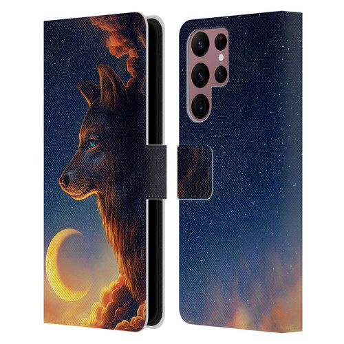 Jonas "JoJoesArt" Jödicke Wildlife 2 Golden Moon Leather Book Wallet Case Cover For Samsung Galaxy S22 Ultra 5G