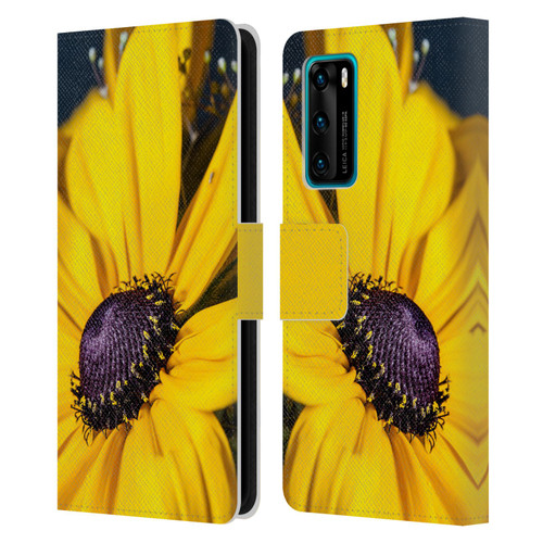 PLdesign Flowers And Leaves Daisy Leather Book Wallet Case Cover For Huawei P40 5G