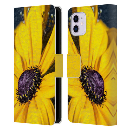 PLdesign Flowers And Leaves Daisy Leather Book Wallet Case Cover For Apple iPhone 11