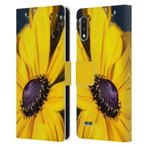 PLdesign Flowers And Leaves Daisy Leather Book Wallet Case Cover For LG K22