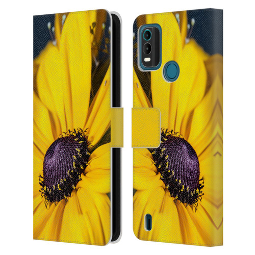 PLdesign Flowers And Leaves Daisy Leather Book Wallet Case Cover For Nokia G11 Plus