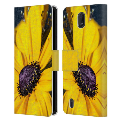 PLdesign Flowers And Leaves Daisy Leather Book Wallet Case Cover For Nokia C01 Plus/C1 2nd Edition