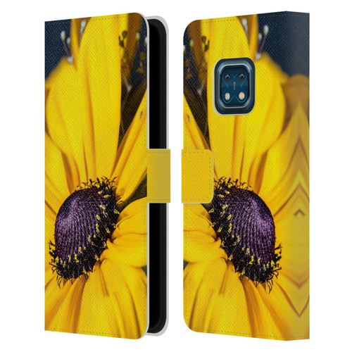 PLdesign Flowers And Leaves Daisy Leather Book Wallet Case Cover For Nokia XR20
