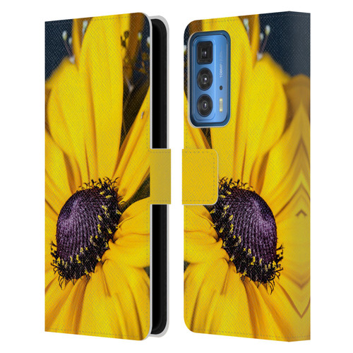 PLdesign Flowers And Leaves Daisy Leather Book Wallet Case Cover For Motorola Edge 20 Pro