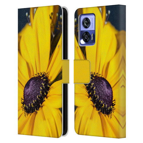 PLdesign Flowers And Leaves Daisy Leather Book Wallet Case Cover For Motorola Edge 30 Neo 5G