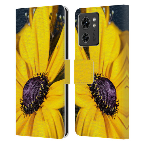 PLdesign Flowers And Leaves Daisy Leather Book Wallet Case Cover For Motorola Moto Edge 40