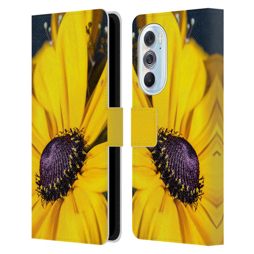 PLdesign Flowers And Leaves Daisy Leather Book Wallet Case Cover For Motorola Edge X30