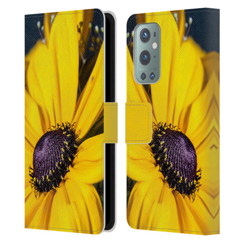 PLdesign Flowers And Leaves Daisy Leather Book Wallet Case Cover For OnePlus 9