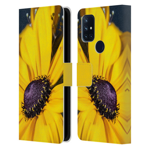 PLdesign Flowers And Leaves Daisy Leather Book Wallet Case Cover For OnePlus Nord N10 5G