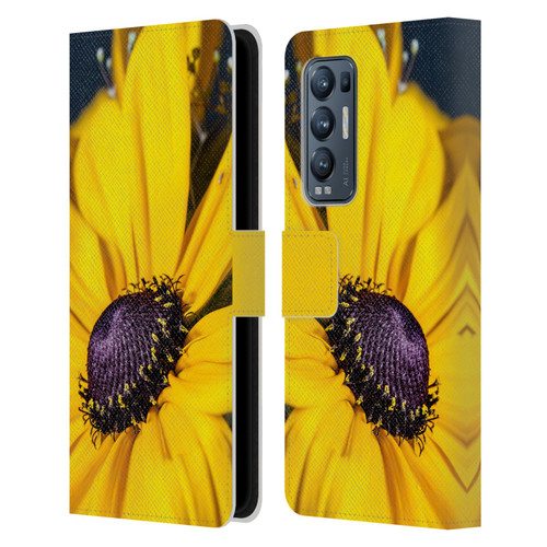 PLdesign Flowers And Leaves Daisy Leather Book Wallet Case Cover For OPPO Find X3 Neo / Reno5 Pro+ 5G