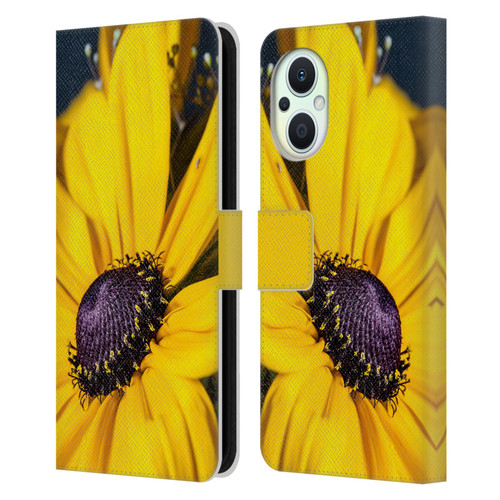 PLdesign Flowers And Leaves Daisy Leather Book Wallet Case Cover For OPPO Reno8 Lite