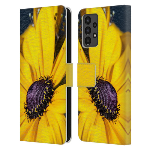 PLdesign Flowers And Leaves Daisy Leather Book Wallet Case Cover For Samsung Galaxy A13 (2022)