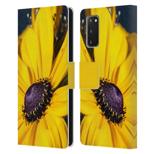 PLdesign Flowers And Leaves Daisy Leather Book Wallet Case Cover For Samsung Galaxy S20 / S20 5G