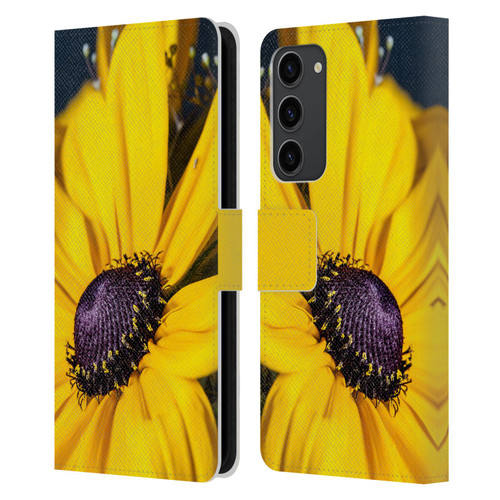 PLdesign Flowers And Leaves Daisy Leather Book Wallet Case Cover For Samsung Galaxy S23+ 5G