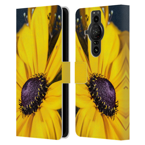 PLdesign Flowers And Leaves Daisy Leather Book Wallet Case Cover For Sony Xperia Pro-I