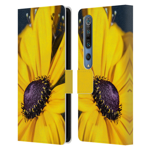 PLdesign Flowers And Leaves Daisy Leather Book Wallet Case Cover For Xiaomi Mi 10 5G / Mi 10 Pro 5G