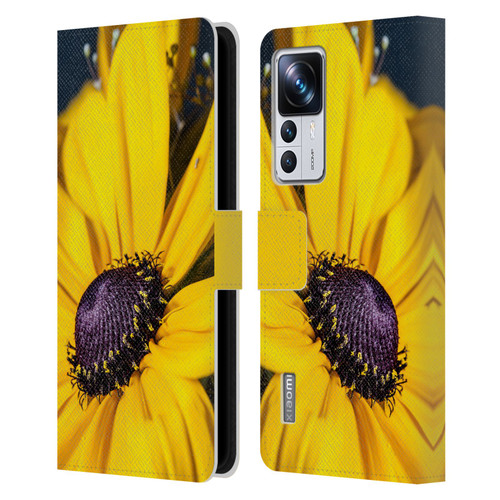 PLdesign Flowers And Leaves Daisy Leather Book Wallet Case Cover For Xiaomi 12T Pro