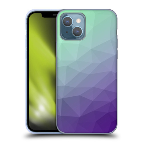 PLdesign Geometric Purple Green Ombre Soft Gel Case for Apple iPhone 13
