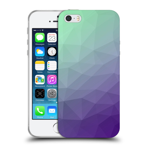 PLdesign Geometric Purple Green Ombre Soft Gel Case for Apple iPhone 5 / 5s / iPhone SE 2016