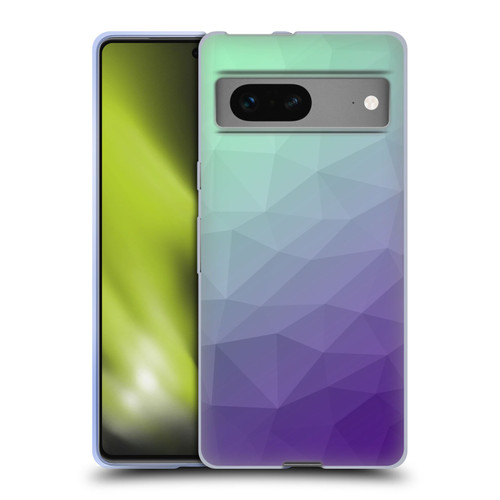 PLdesign Geometric Purple Green Ombre Soft Gel Case for Google Pixel 7