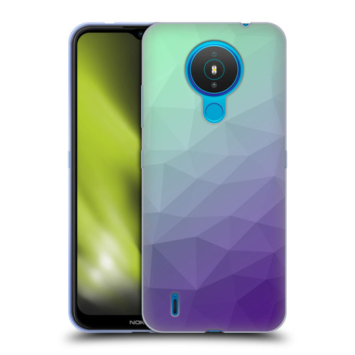 PLdesign Geometric Purple Green Ombre Soft Gel Case for Nokia 1.4