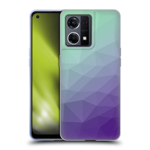 PLdesign Geometric Purple Green Ombre Soft Gel Case for OPPO Reno8 4G