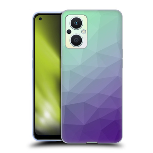 PLdesign Geometric Purple Green Ombre Soft Gel Case for OPPO Reno8 Lite