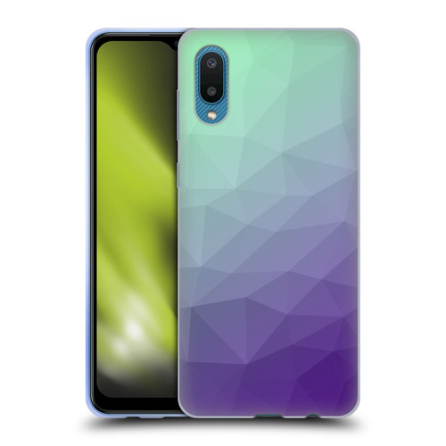 PLdesign Geometric Purple Green Ombre Soft Gel Case for Samsung Galaxy A02/M02 (2021)