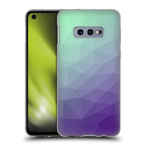 PLdesign Geometric Purple Green Ombre Soft Gel Case for Samsung Galaxy S10e