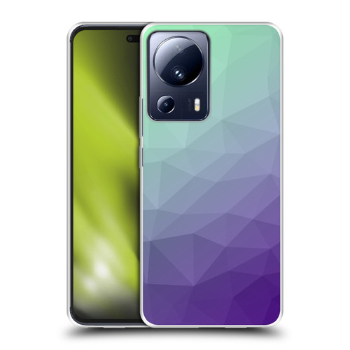 PLdesign Geometric Purple Green Ombre Soft Gel Case for Xiaomi 13 Lite 5G