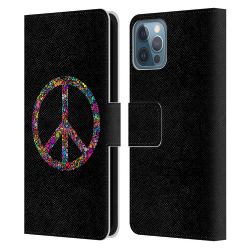 LebensArt Contexts Peace Leather Book Wallet Case Cover For Apple iPhone 12 / iPhone 12 Pro