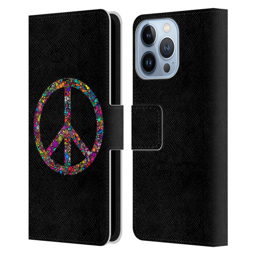 LebensArt Contexts Peace Leather Book Wallet Case Cover For Apple iPhone 13 Pro