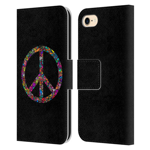 LebensArt Contexts Peace Leather Book Wallet Case Cover For Apple iPhone 7 / 8 / SE 2020 & 2022