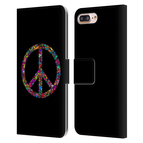 LebensArt Contexts Peace Leather Book Wallet Case Cover For Apple iPhone 7 Plus / iPhone 8 Plus