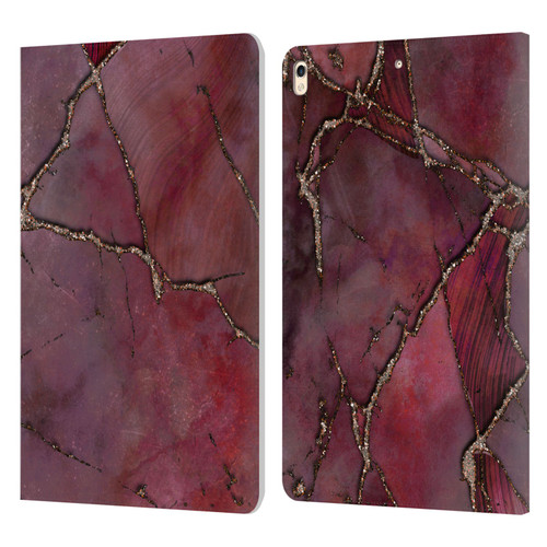 LebensArt Mineral Marble Red Leather Book Wallet Case Cover For Apple iPad Pro 10.5 (2017)
