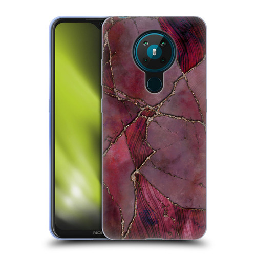 LebensArt Mineral Marble Red Soft Gel Case for Nokia 5.3