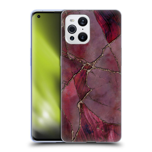 LebensArt Mineral Marble Red Soft Gel Case for OPPO Find X3 / Pro