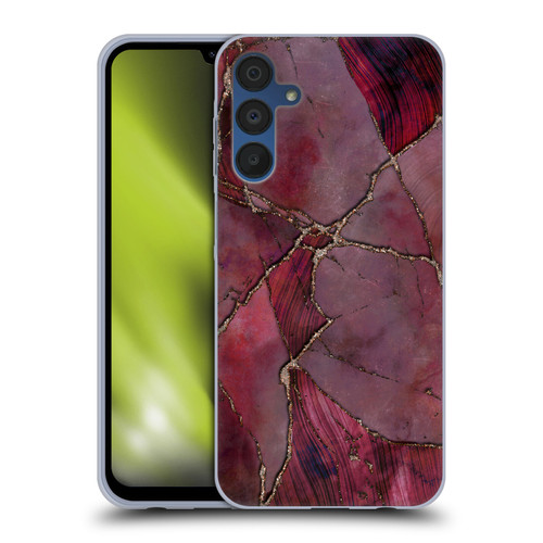 LebensArt Mineral Marble Red Soft Gel Case for Samsung Galaxy A15
