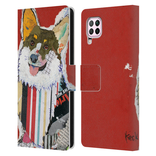 Michel Keck Dogs 2 Corgi Leather Book Wallet Case Cover For Huawei Nova 6 SE / P40 Lite