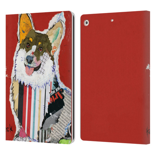 Michel Keck Dogs 2 Corgi Leather Book Wallet Case Cover For Apple iPad 10.2 2019/2020/2021