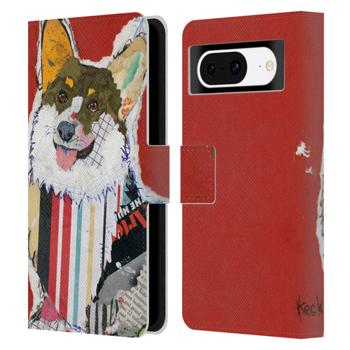 Michel Keck Dogs 2 Corgi Leather Book Wallet Case Cover For Google Pixel 8