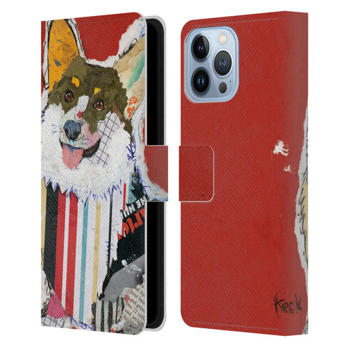 Michel Keck Dogs 2 Corgi Leather Book Wallet Case Cover For Apple iPhone 13 Pro Max