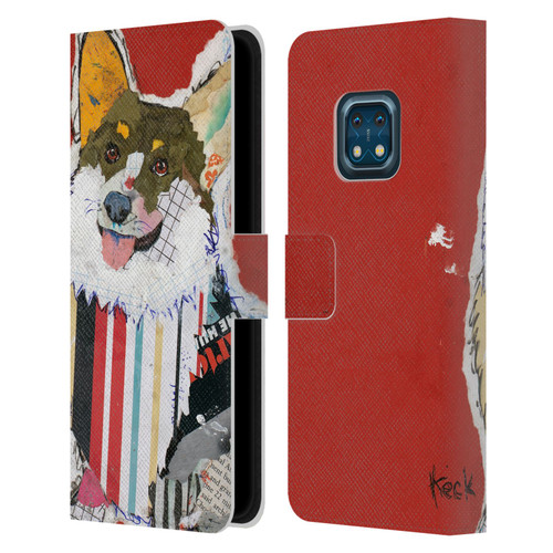 Michel Keck Dogs 2 Corgi Leather Book Wallet Case Cover For Nokia XR20