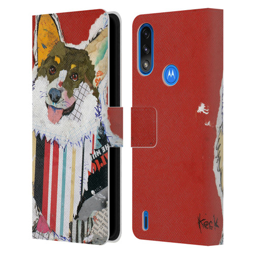 Michel Keck Dogs 2 Corgi Leather Book Wallet Case Cover For Motorola Moto E7 Power / Moto E7i Power