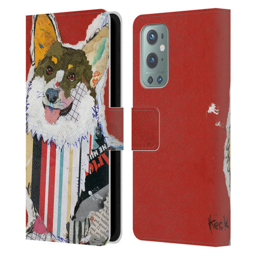 Michel Keck Dogs 2 Corgi Leather Book Wallet Case Cover For OnePlus 9