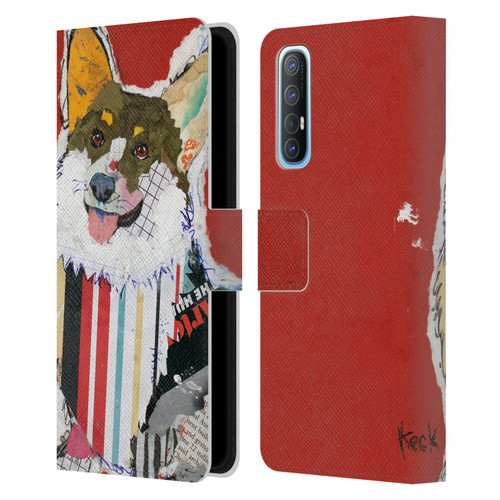 Michel Keck Dogs 2 Corgi Leather Book Wallet Case Cover For OPPO Find X2 Neo 5G