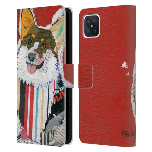 Michel Keck Dogs 2 Corgi Leather Book Wallet Case Cover For OPPO Reno4 Z 5G